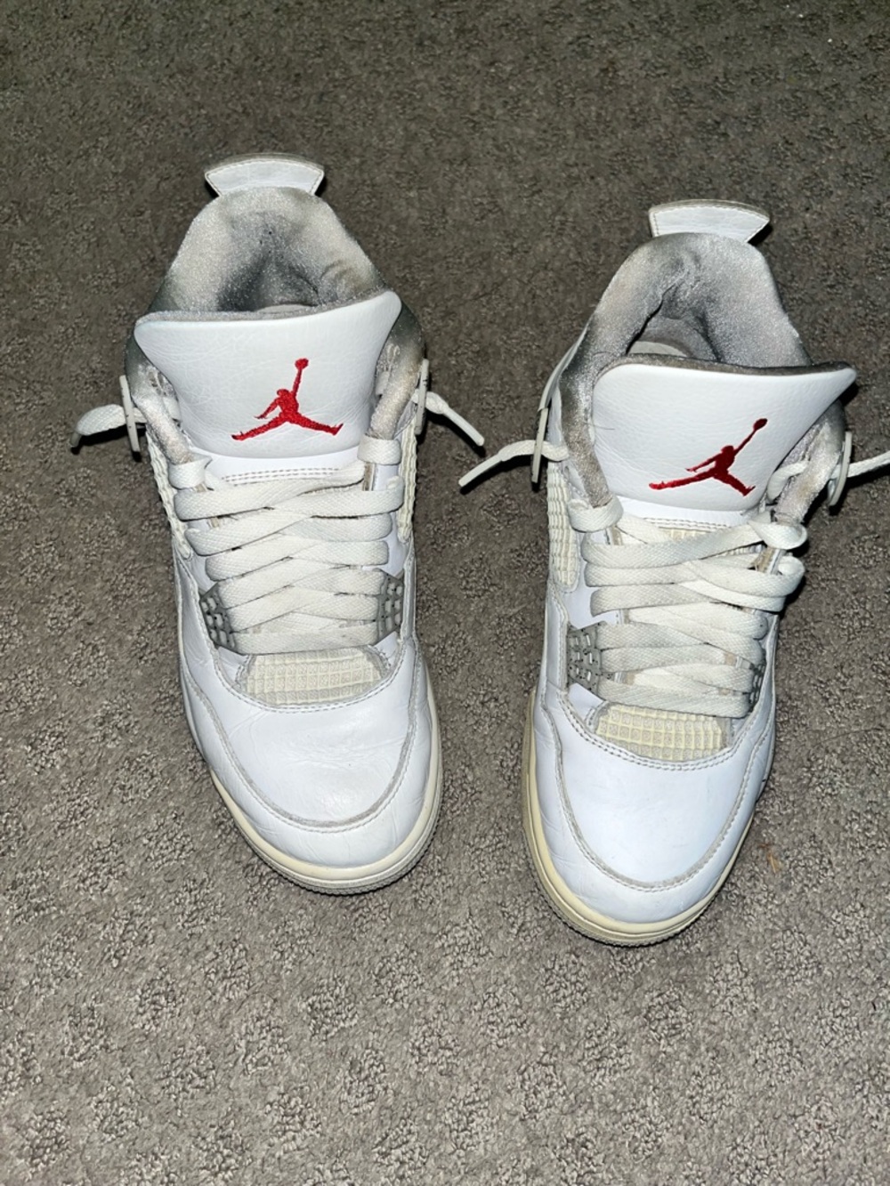 Jordan White Sneakers with Red Jumpman